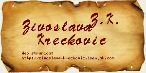Živoslava Krečković vizit kartica